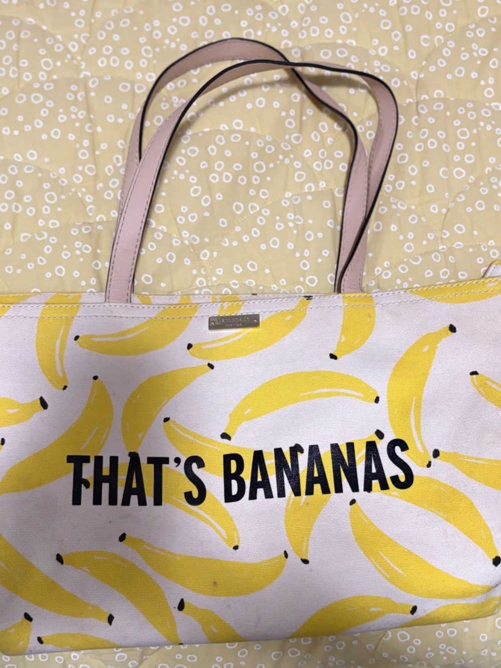 kate spade Pink and Yellow Banana Print Tote